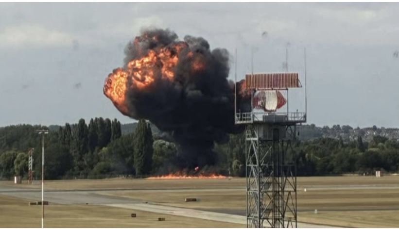 fireball image captured during the crash at Essex Airport