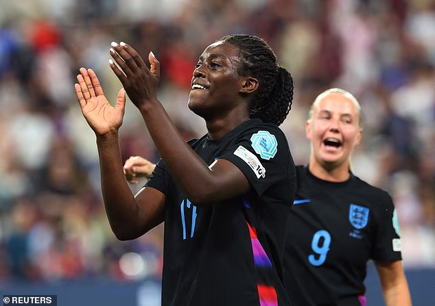 Michelle Agyemang Celebrating Her Spectacular Goal During The Semi Final Match With Italy