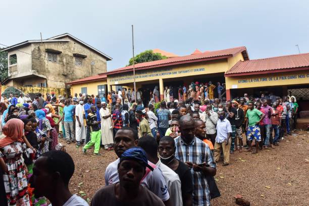 Citizens Of Guinea In A Voting Process