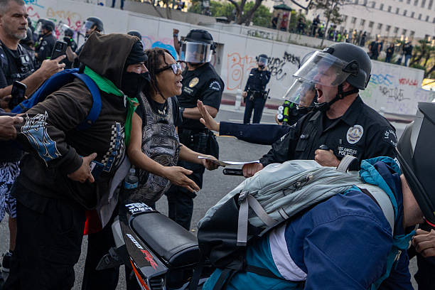 L.a Residents Standing Up Against The Ice Raid In Los Angeles Photocredit Gettyimage