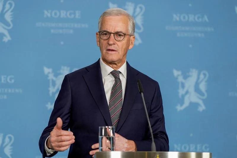 Prime Minister Of Norway Meets With The Press