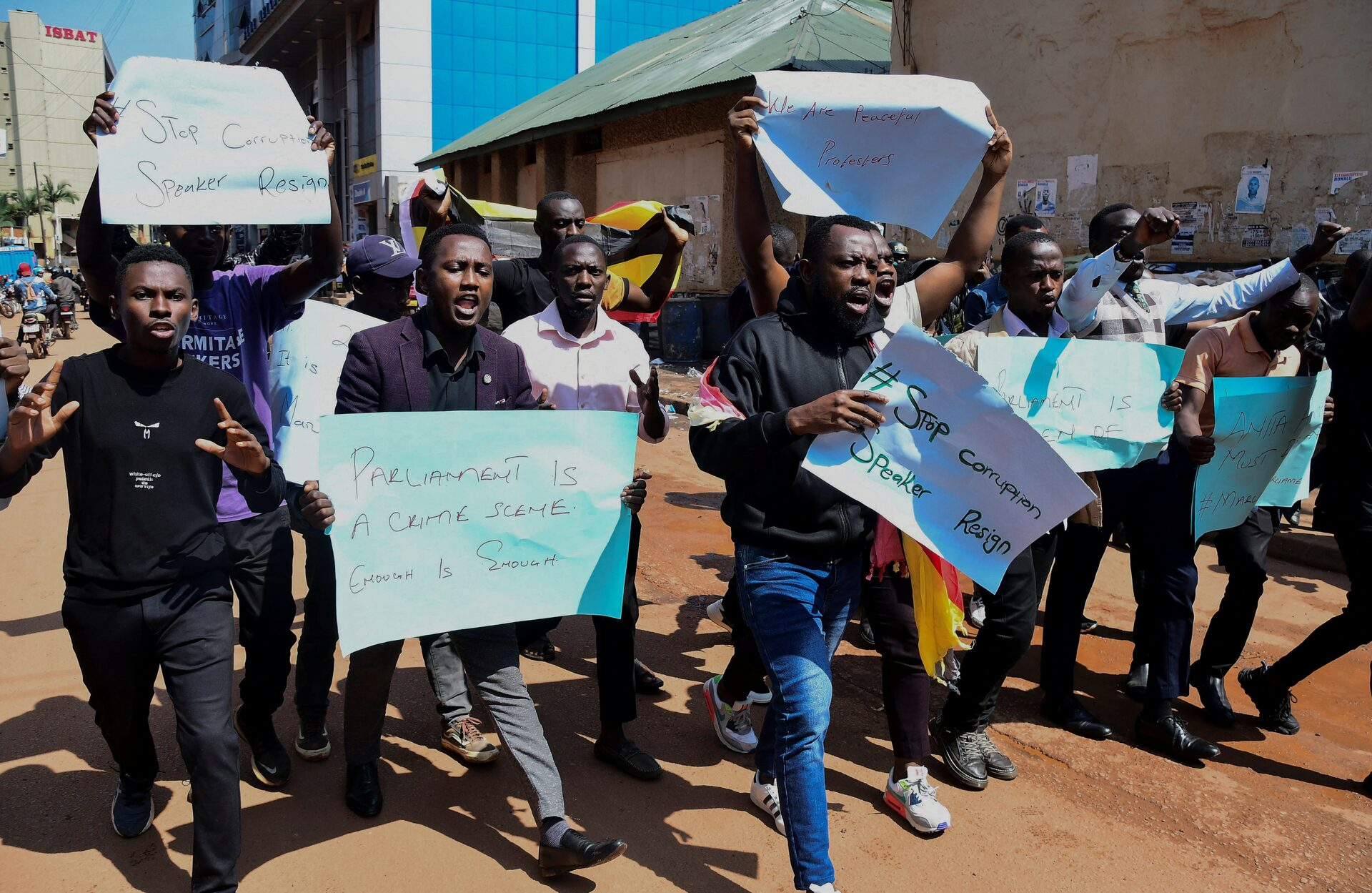 Protesters On The Move In The Street Of Kampala Photocredit Reuters Webp