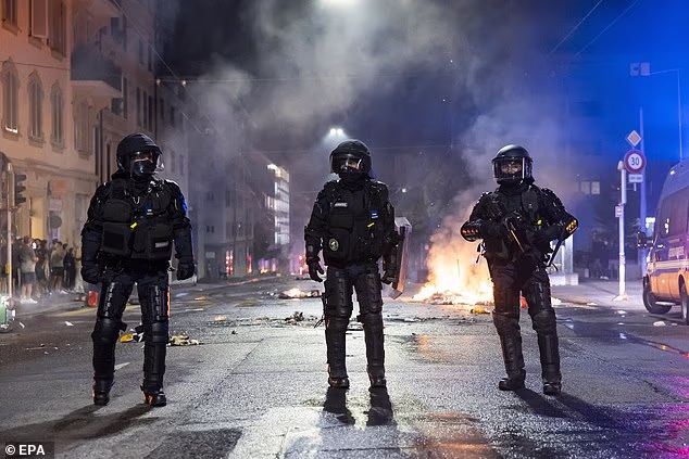 Swiss Police Were Combatting With The Situation