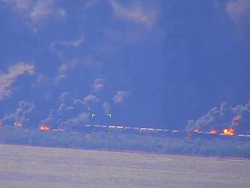 Train Derailed After Facing Attack By Ukrainian Forces. Photocredit Telegram