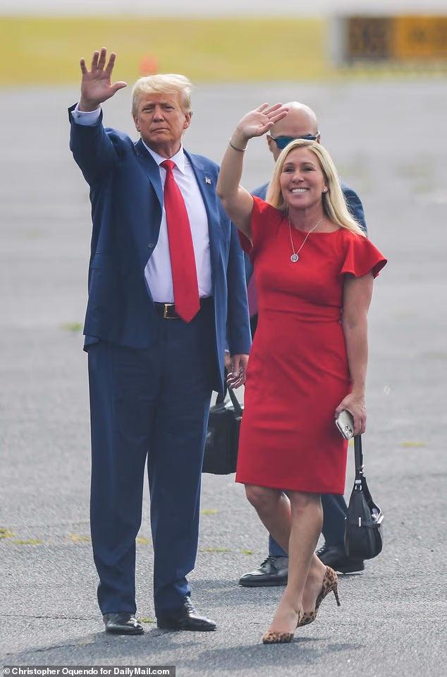 Trump Standing In Unity With Marjorie At Columbus Airport