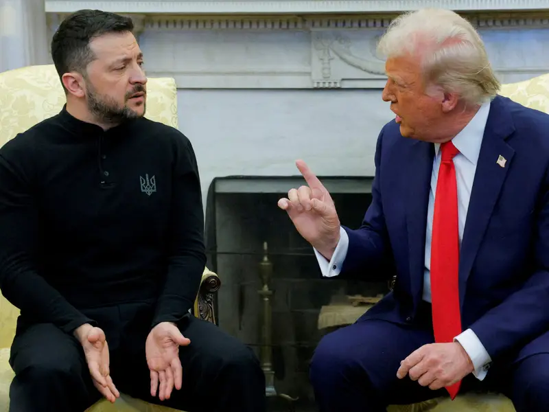 Zelensky And Trump During A Possible Diplomatic Negotiations
