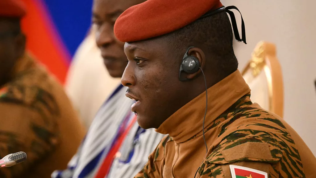 Burkina Fasos Leader Addressing The Press Webp
