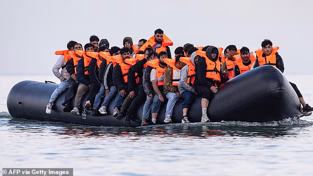 Illegal Migrants Overloaded In A Taxi Boat Heading To Europe