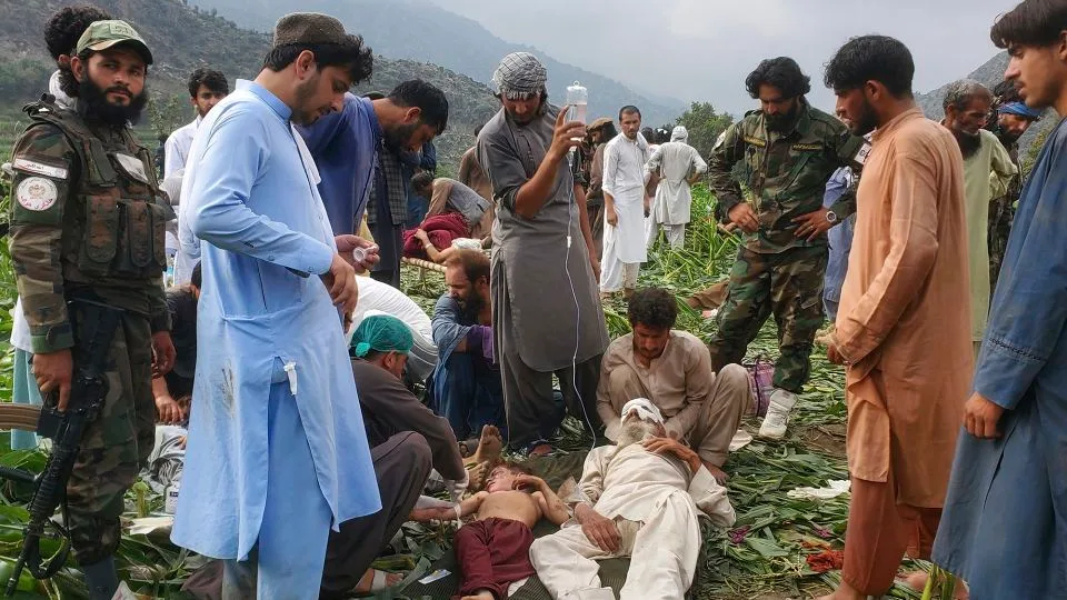 Injured Victims Were Receiving On Site Emergency Treatment By The Civil Defense Workers