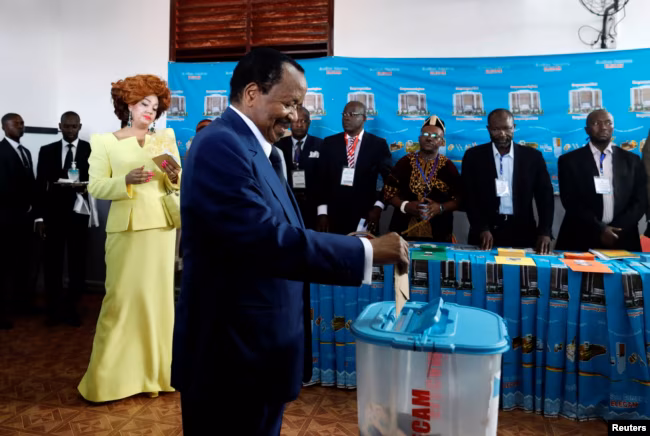 President Biya At The Voting Center
