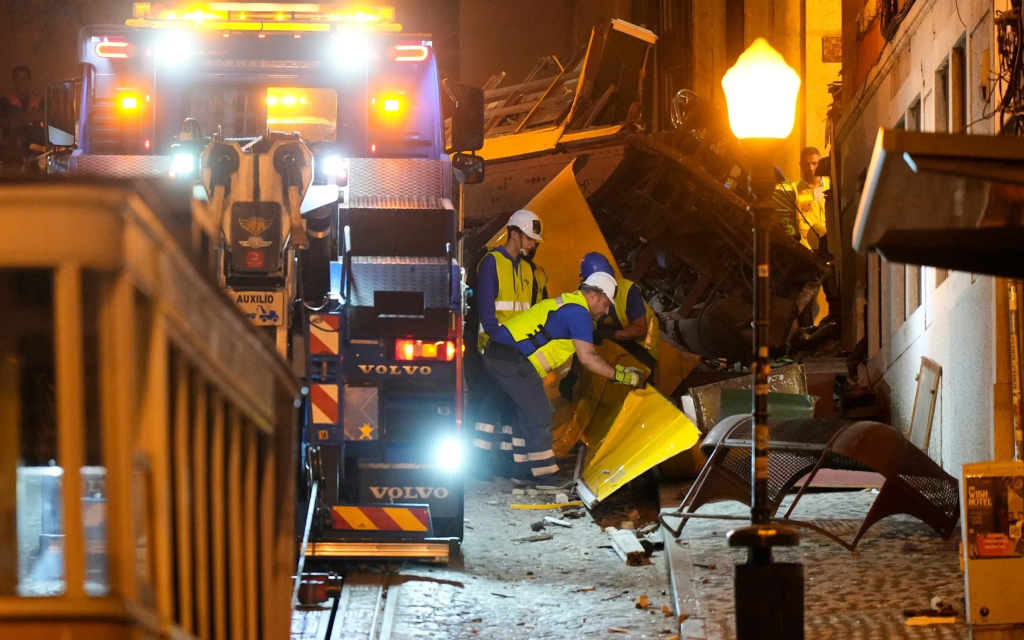 Wreckage Of The Funicular Being Cleared By Emergency Workers