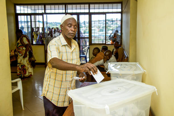 Residents Cating Their Votes During The Previous Election Exercise Held In Tanzania