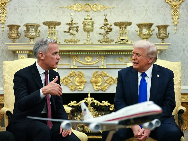 Canadian Prime Minister Mark Carney With Donald Trump In The Oval Office White House Washington Dc