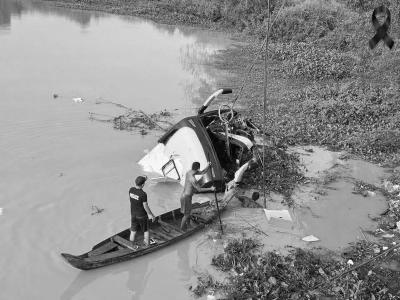 Commercial Bus Crashed Into A River