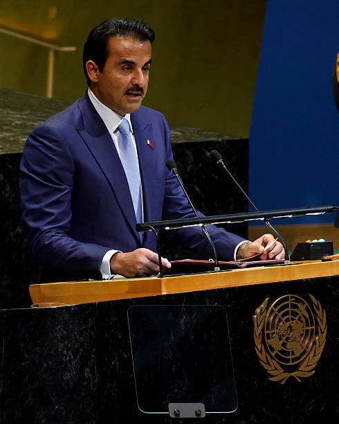 Qatar Emir Addressing Leaders Of Nation During Un General Meeting Webp