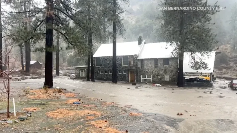 Mudslide At Altadena Neighborhood Of Los Angeles