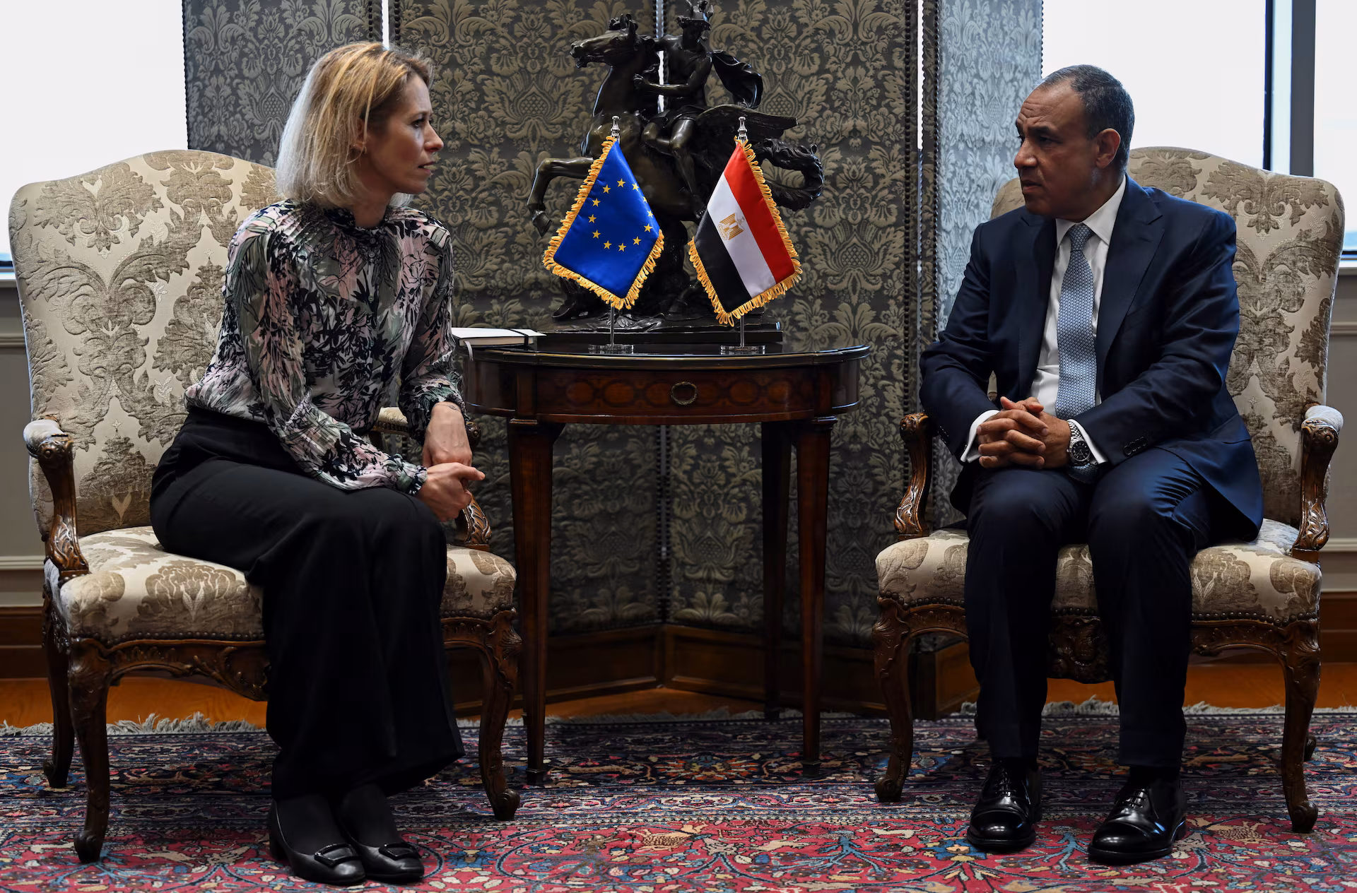 Egyptian President And Raja Kallas In A Diplomatic Discussion