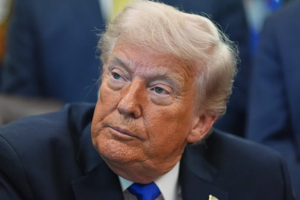 Trump Speaks To Reporters In The Oval Office